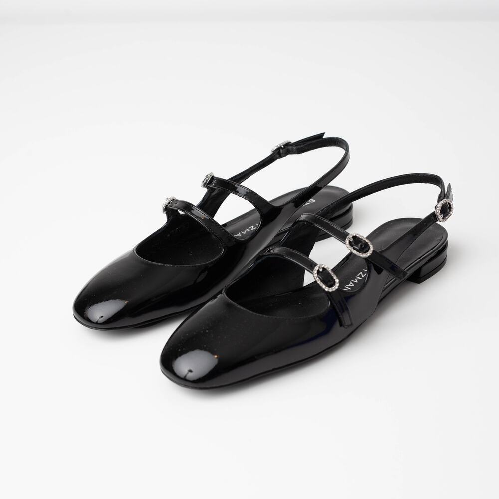 Stuart Weitzman Clarice Patent Leather Slingback Flats